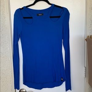 Michael Lauren Fitted Scoop Neck Long Sleeve